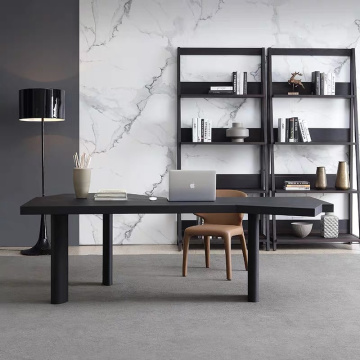 Solid Wood Laminated Board Desks Unique Design Irregular Desktop Desks Manufactory