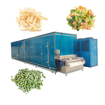 Macchina di trasformazione vegetale congelata industriale: tunnel Linea di produzione di congelamento rapido per piselli e mais dolce