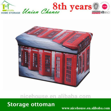 Home Funiture fabric foldable storage ottoman folding storage stool
