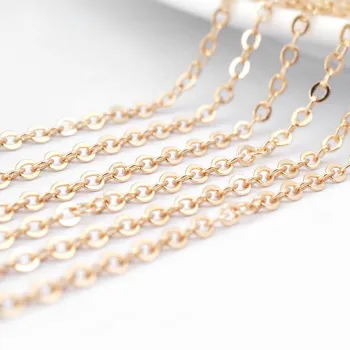 Yiwu Hongchao Manufacturer Wholesale Brass Chain Accessories for Ladies' Gold Plated Copper Necklaces