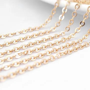 Yiwu Hongchao Manufacturer Wholesale Brass Chain Accessories for Ladies' Gold Plated Copper Necklaces
