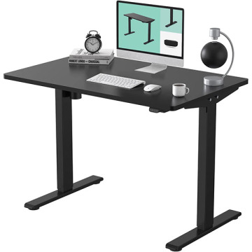 Compact Black Gas Lift Computer Desk - Pneumatic Height Adjustable Standing Office Desk