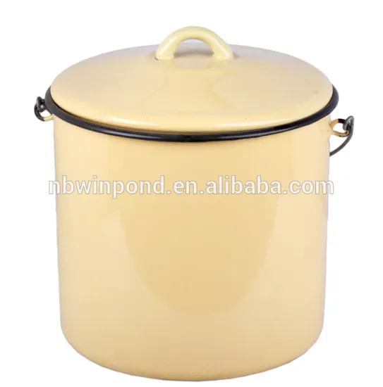 2015 China antique enamel plain water bucket with lid