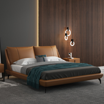 Modern Italian leisure leather 1.8 meters bed