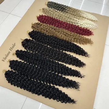 24 Inch Russian Extra Long Deep Wave Synthetic Braiding Hair: Ariel Curl Ocean Wave Bulk Hair