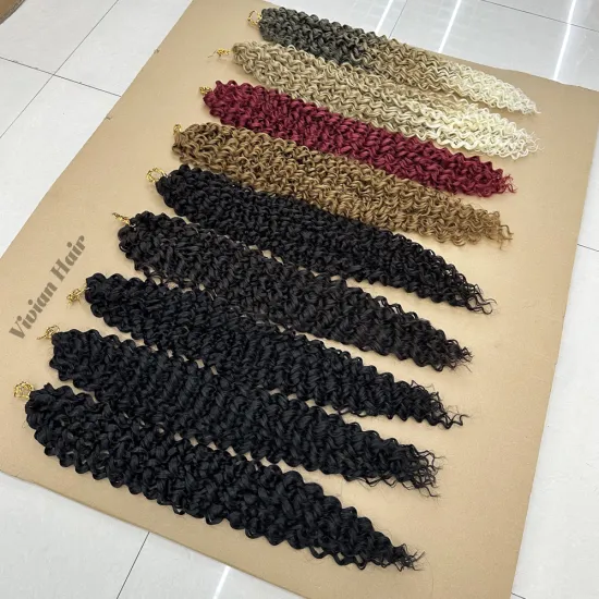 24 Inch Russian Extra Long Deep Wave Synthetic Braiding Hair: Ariel Curl Ocean Wave Bulk Hair