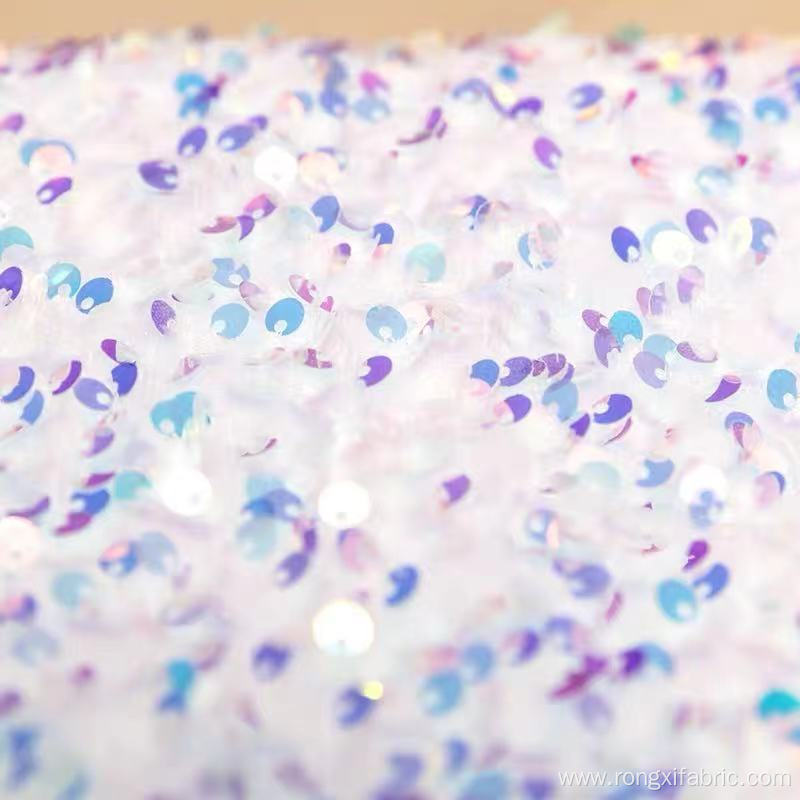 5mm stock iridescent Velvet sequins iridescent Fabric