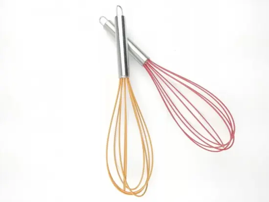 colour egg whisk with stainless steel handle
