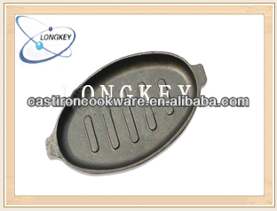 2014 Hot Sale Cast Iron Oval Sizzling Plate