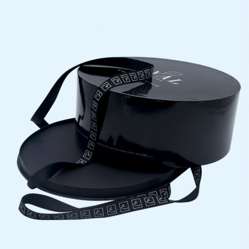 Large Black Flowers Hat Round Boxes