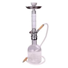 Bamboo Pole Shaped Glass Stemmed Shisha Hookah With Crackle Vase