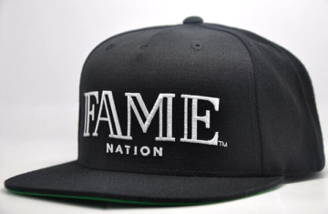 black flat embroidered 5-panel snapback hats hip hop cap