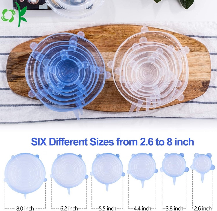 Silicone Stretch Lids 6 Pcs Pack Various Size