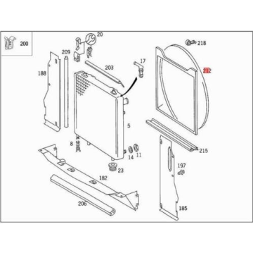 Radiator Frame Viscous Fan Fairing for W124 1245054155