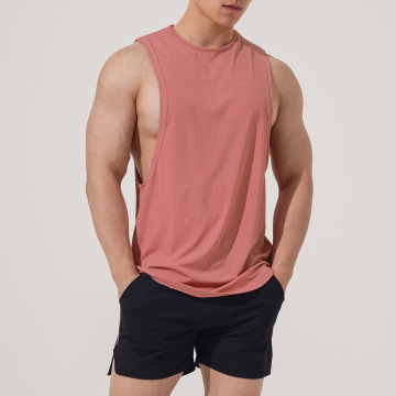 Nylon Mesh Men's Sports Fitness Round Neck Cotton Sleeveless Vest