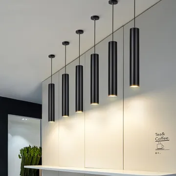 Led Hanging Pendant Lamp Long Tube Lamp Kitchen Island Dining Room Shop Bar Decoration Cylinder Pipe Pendant Light Kitchen Lamp