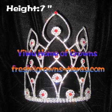 7inch Red Diamond Pageant Rhinestone Crowns