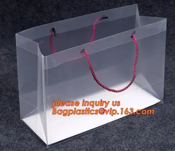 Creative recyclable PP gift bags flower handbags transparent plastic packaging bags, Gift Bag Shopping Bag, plastic gift bag han