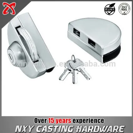 outward open glass door lock for 8-12mm frameless glass
