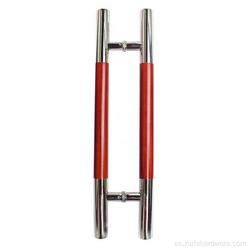 Manja de puerta de acero inoxidable rojo para la puerta de vidrio