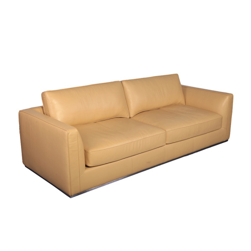 Sofá Richard 3 plazas de cuero beige