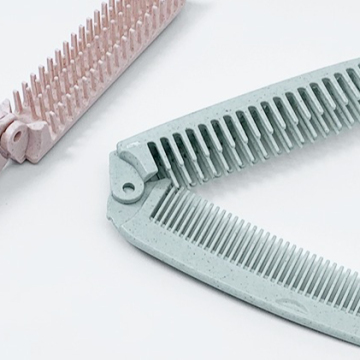 Biodegradable Foldable Wheat Straw Hair Comb - Portable Travel Brush with Custom Logo