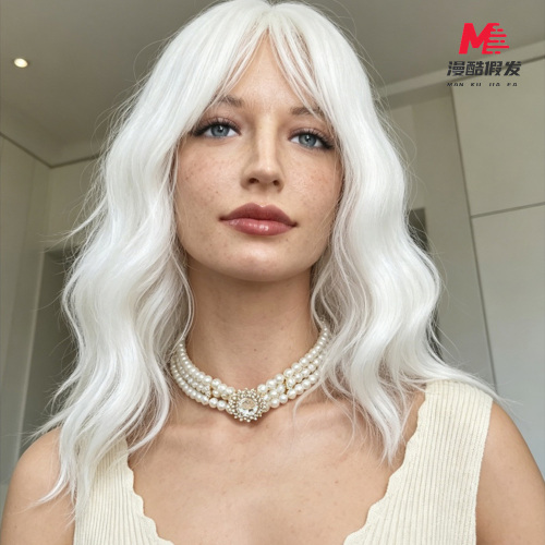 White Curly Cosplay Wig Long 6