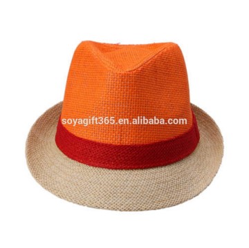 Candy Color Fedora Trilby Hiking Cap Summer Beach Sun Straw Panama Hat