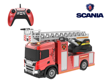 Licensed Scania P410 1:40 RC Fire Ladder Truck with Remote-Controlled Water Spray