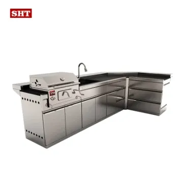 Kitchen Stainless Steel BBQ Island Big Cooker Kitchen Cabinets
