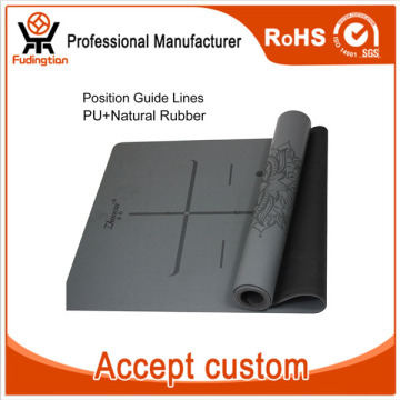 Non-slip PU Rubber Black Yoga Mat with Customized Logo