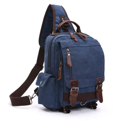 HZ Men's Crossbody Canvas Chest Bag: An Ideal Outdoor Oblique Chest Single Shoulder Bag