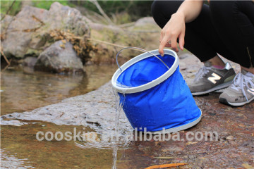 Top1 sales Cooskin Outdoor 500d pvc tarpulin custom logo portable fishing camping folding water bucket