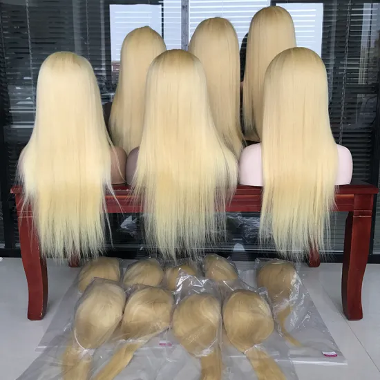 613 blonde 13*4 preplucked human hair wigs for white women raw indian hair lace front wig