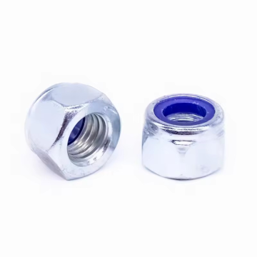 Blue white zinc Nylon Nut M10