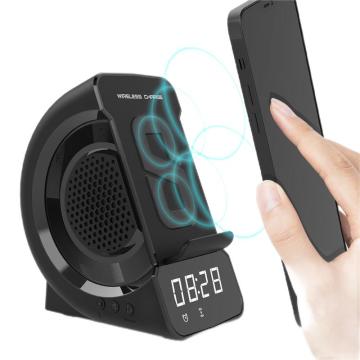 Amazon Bestselling Private Model 3-in-1 Bedside Wireless Charger with Alarm Clock and Bluetooth Speaker