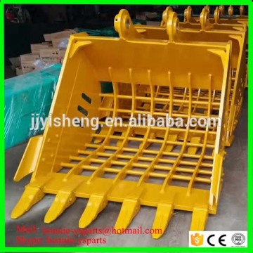 customized excavator sorting/ sieve/ skeleton bucket with grid size 100*100mm