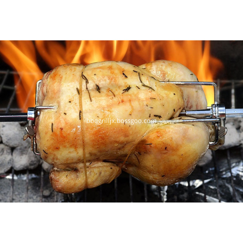 Grill Rotisserie Meat Burning