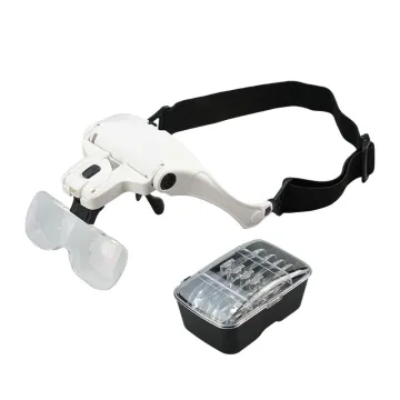 Headband Magnifying Glass with LED Light - 1.0X to 3.0X
