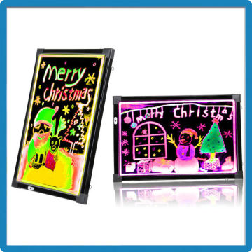 High quality factory direct aluminium alloy frame acrylic panel flash led writing board advertising gift product