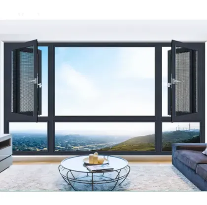 Black Aluminium Alloy Double Glazed Bay Window