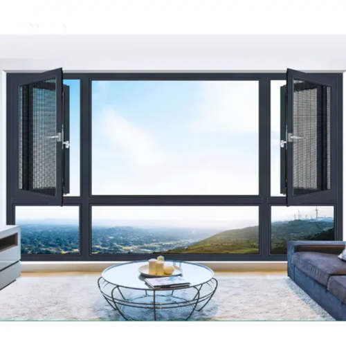 Black Aluminium Alloy Double Glazed Bay Window