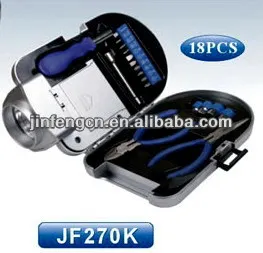 18 PCS multifunctional Flashlight tool box with radio