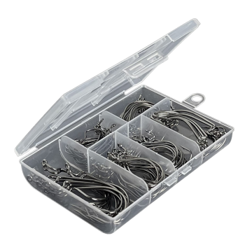 Newmajor 110 st/box högkolstålmask jiggar fiskekrok kit - storlekar 1#-5/0