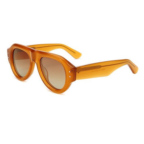 Bold Polarized Aviator Acetate Sunglasses with TAC Lenses