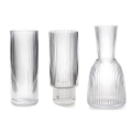 Ribbed Glass Vase Tea Light Holders