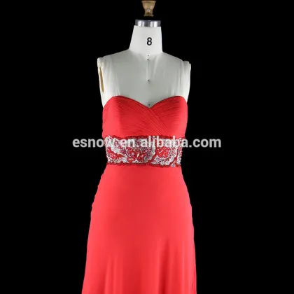 2016 Wholesale Sexy Sweetheart Beaded Lace up Fashion Evening Dress for Ladies