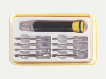 9pcs precision screwdriver set with torch