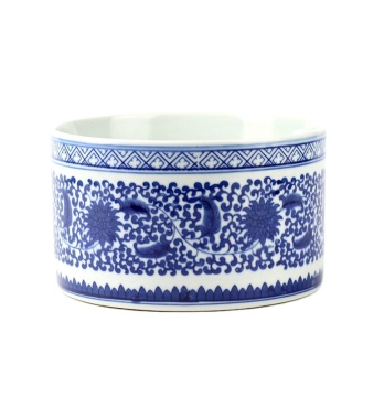 RYCI36 Hand Painted Blue and White Porcelain Floral Round Vase