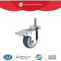 Stainless Steel Thread Stem Total Lock TPR Caster Wheel